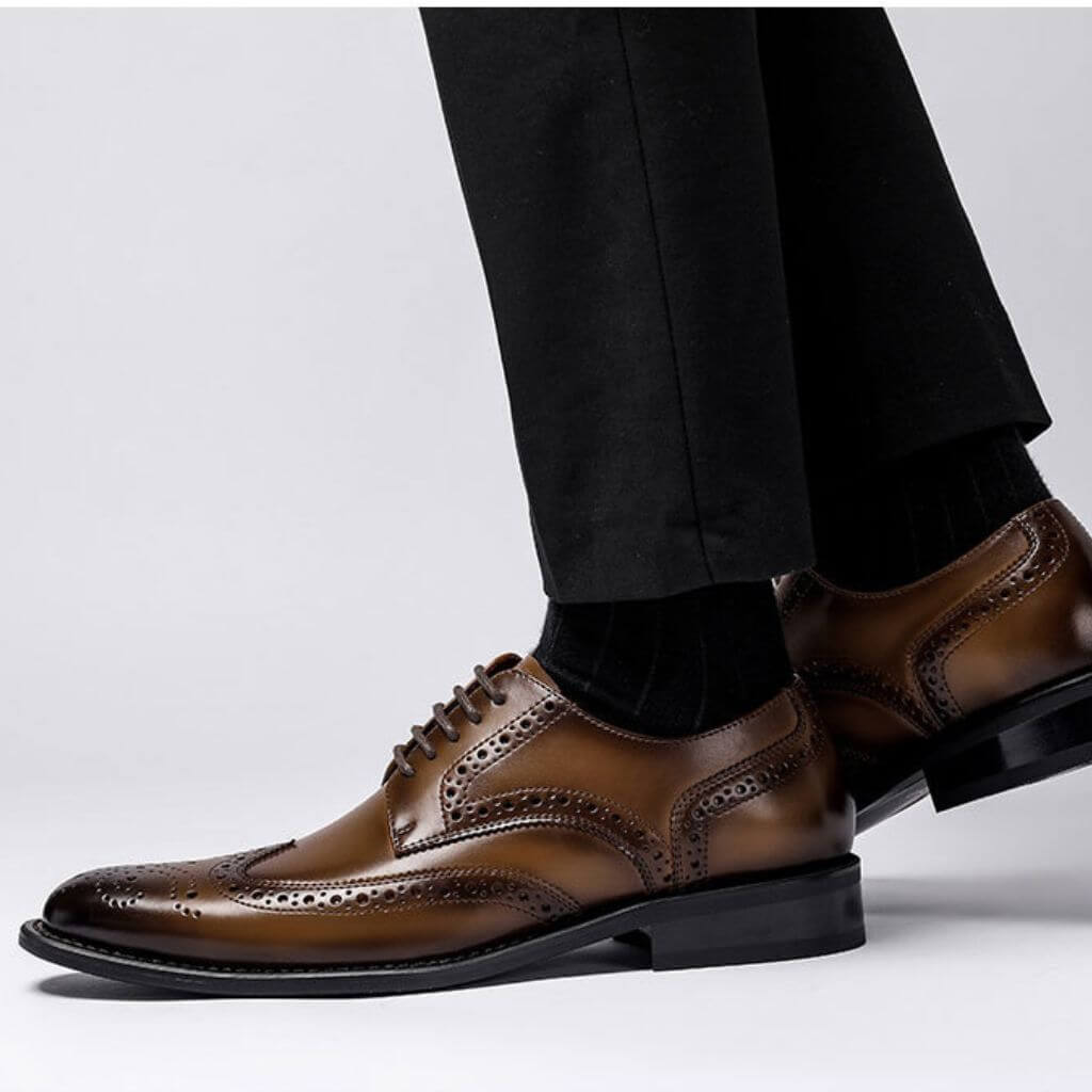 RegalCraft™ – Genuine Leather Brogue Oxford Shoes