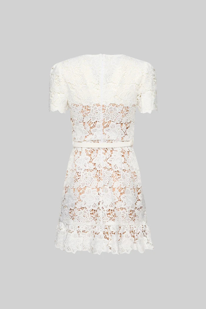 Short Sleeve Embroidered Floral Dress