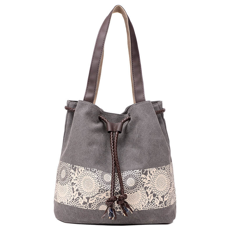 RetroMori™ Printed Canvas Bucket Bag