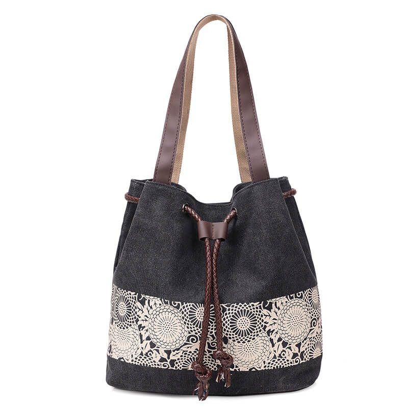 RetroMori™ Printed Canvas Bucket Bag