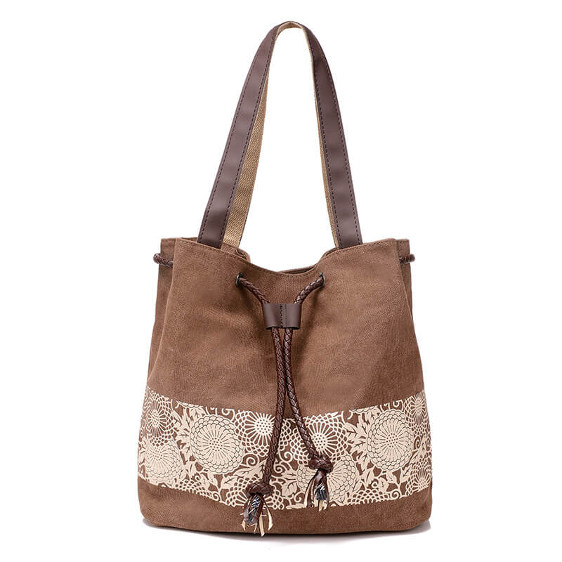RetroMori™ Printed Canvas Bucket Bag