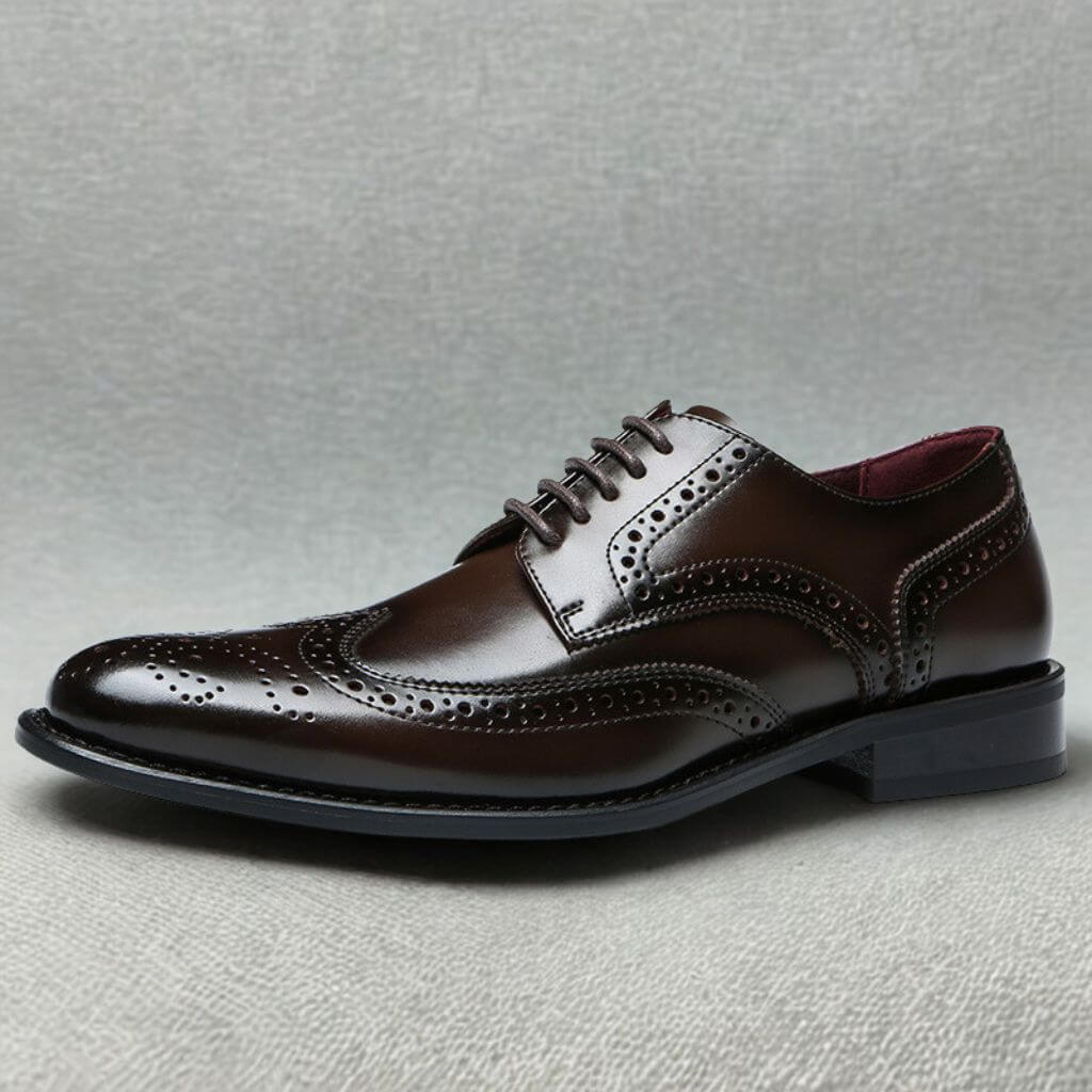 RegalCraft™ – Genuine Leather Brogue Oxford Shoes