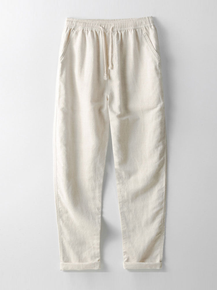 Liam – Striped Polo & Linen Pants Set