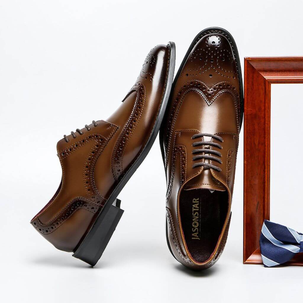RegalCraft™ – Genuine Leather Brogue Oxford Shoes