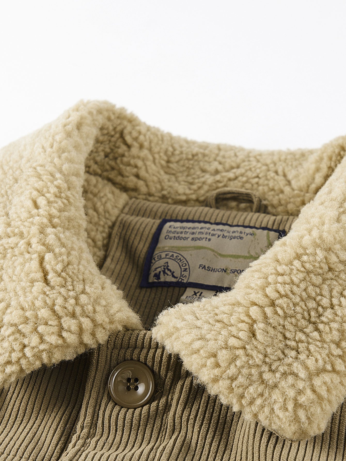 Teddy Fleece Lined Button Up Corduroy Jacket