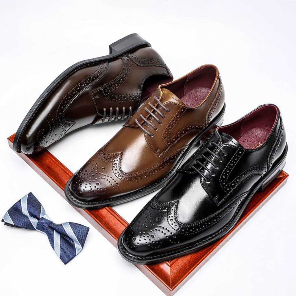 RegalCraft™ – Genuine Leather Brogue Oxford Shoes