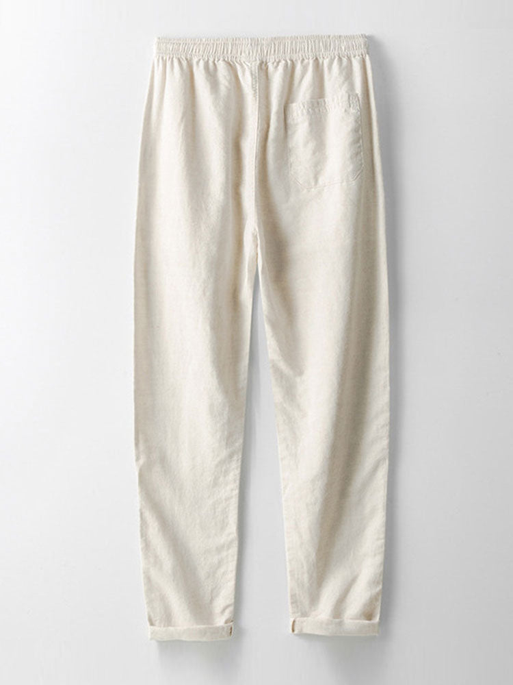 Liam – Striped Polo & Linen Pants Set