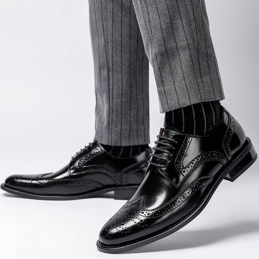 RegalCraft™ – Genuine Leather Brogue Oxford Shoes