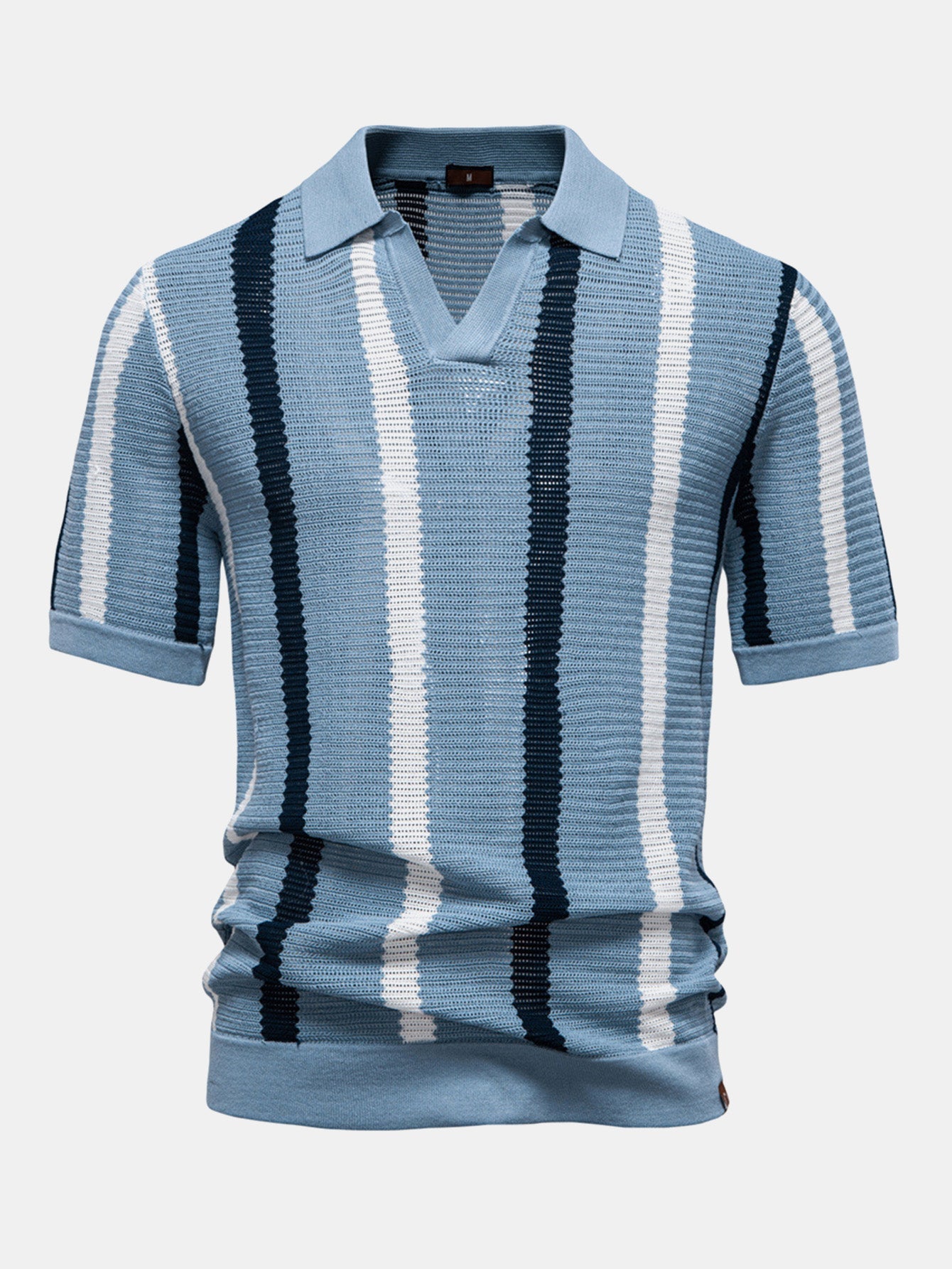 Liam – Striped Polo & Linen Pants Set
