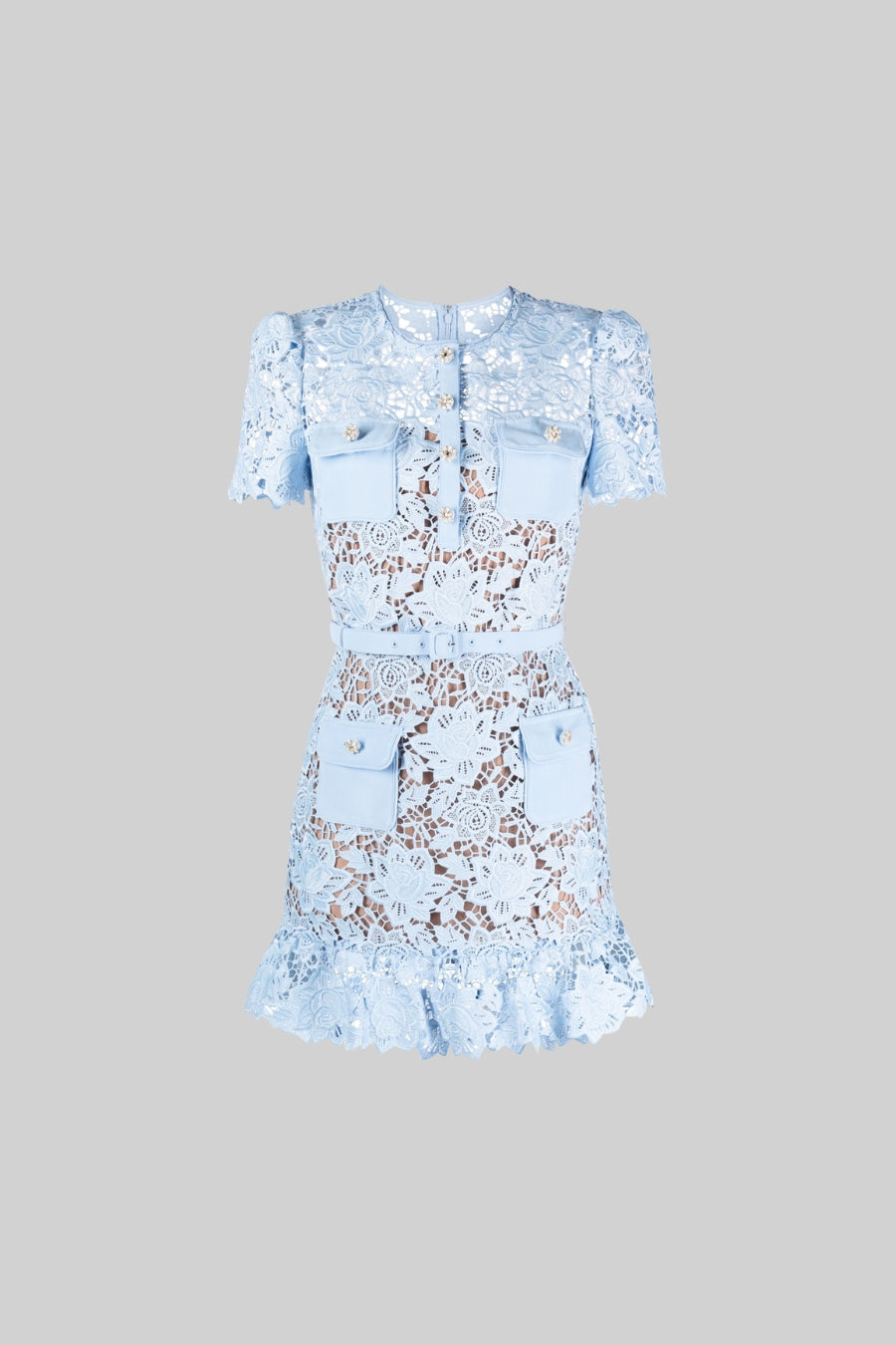 Short Sleeve Embroidered Floral Dress