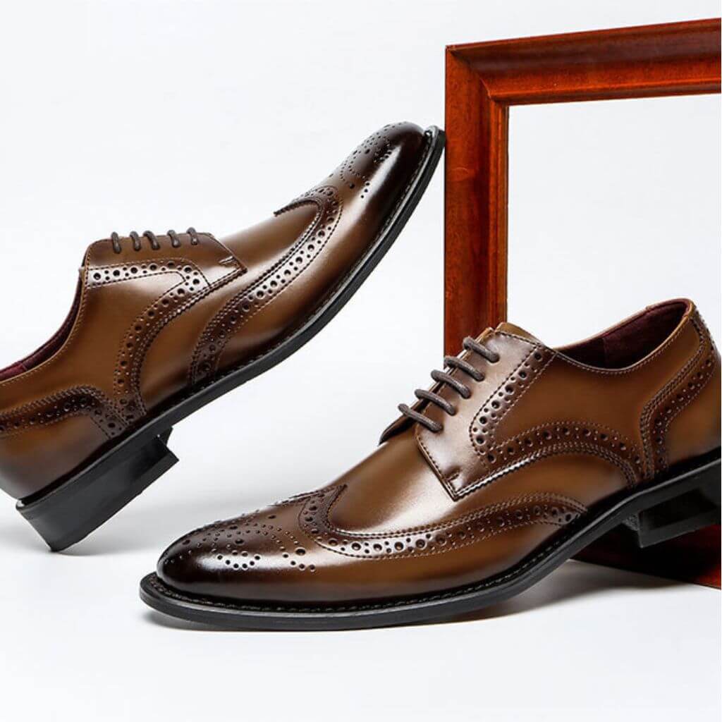 RegalCraft™ – Genuine Leather Brogue Oxford Shoes