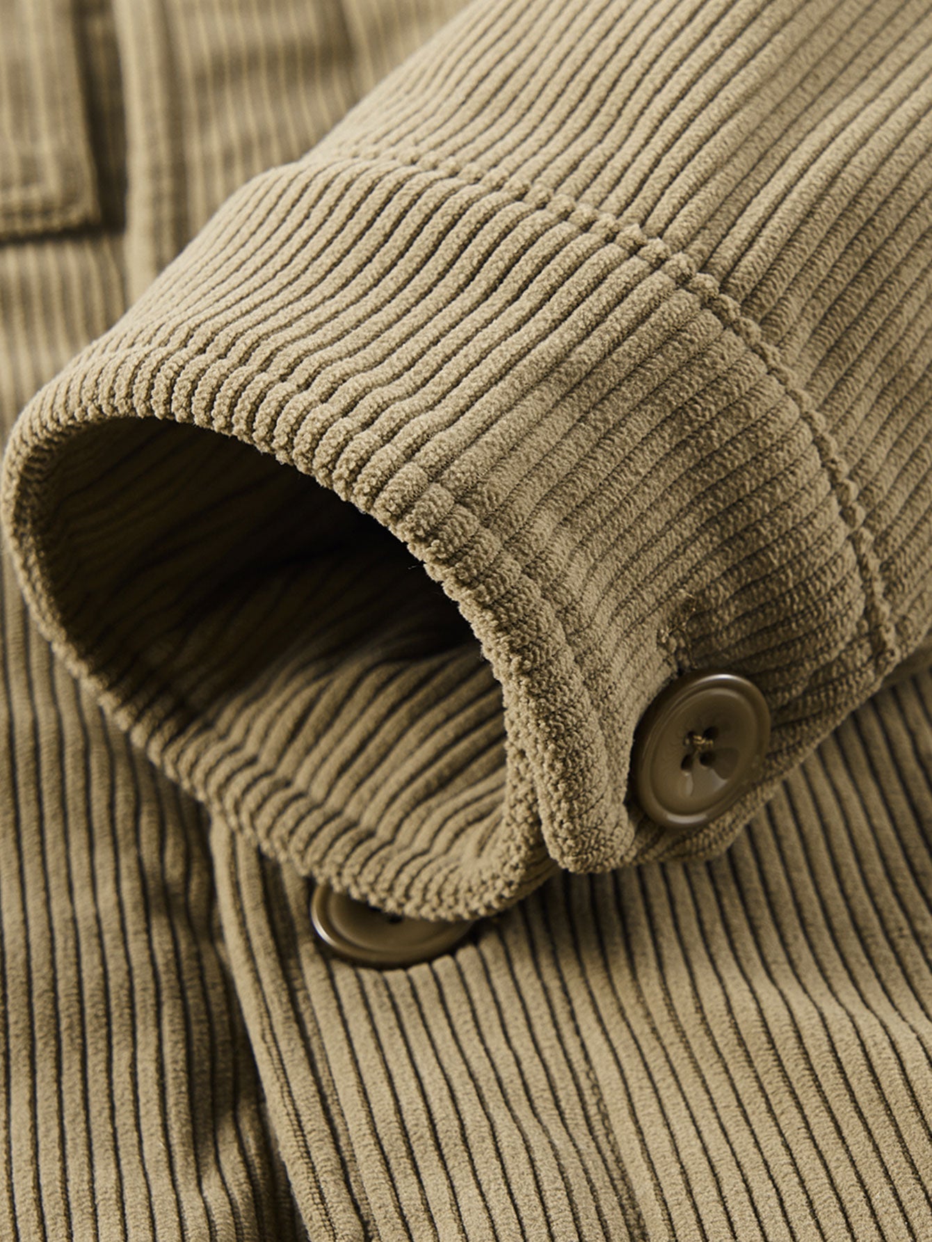 Teddy Fleece Lined Button Up Corduroy Jacket