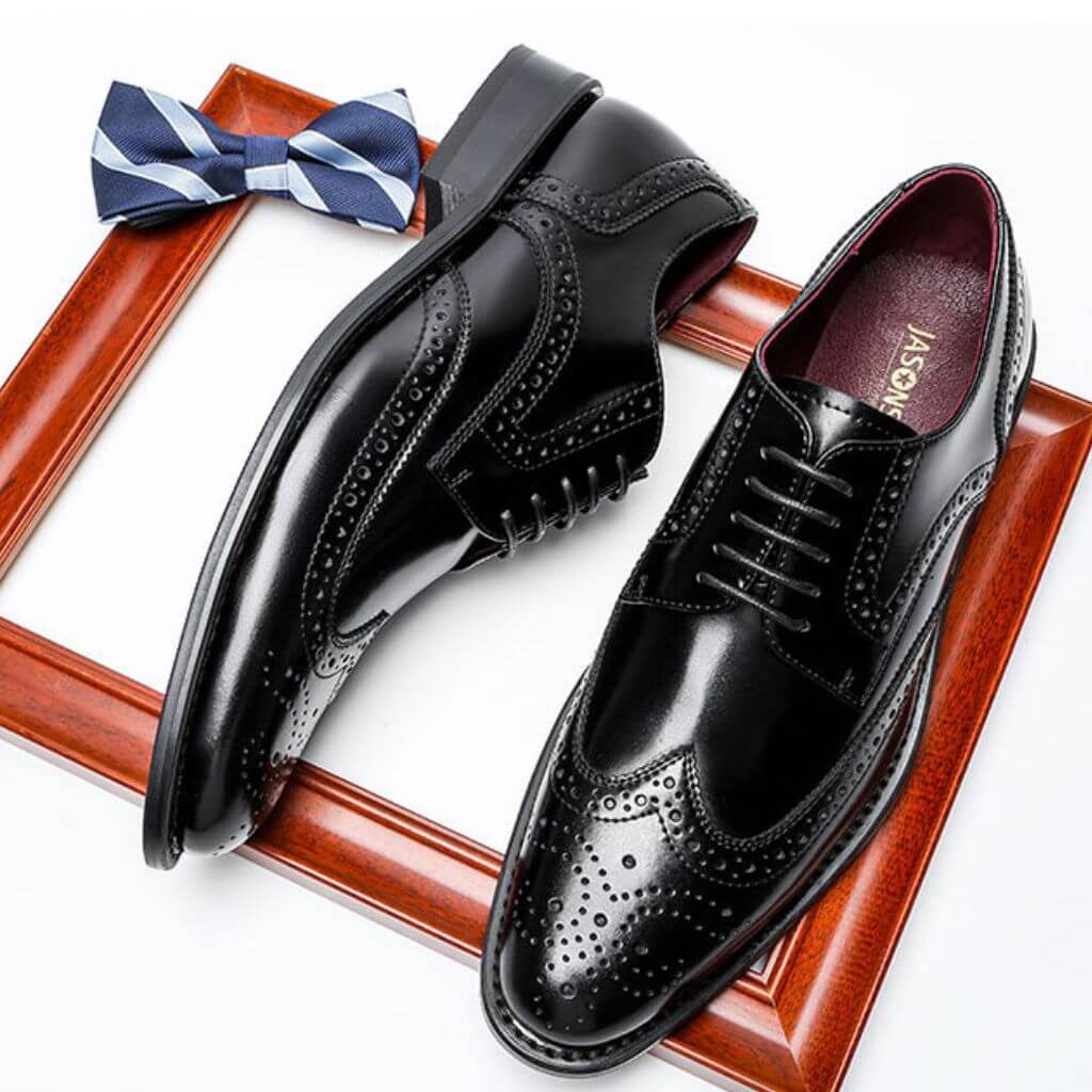 RegalCraft™ – Genuine Leather Brogue Oxford Shoes