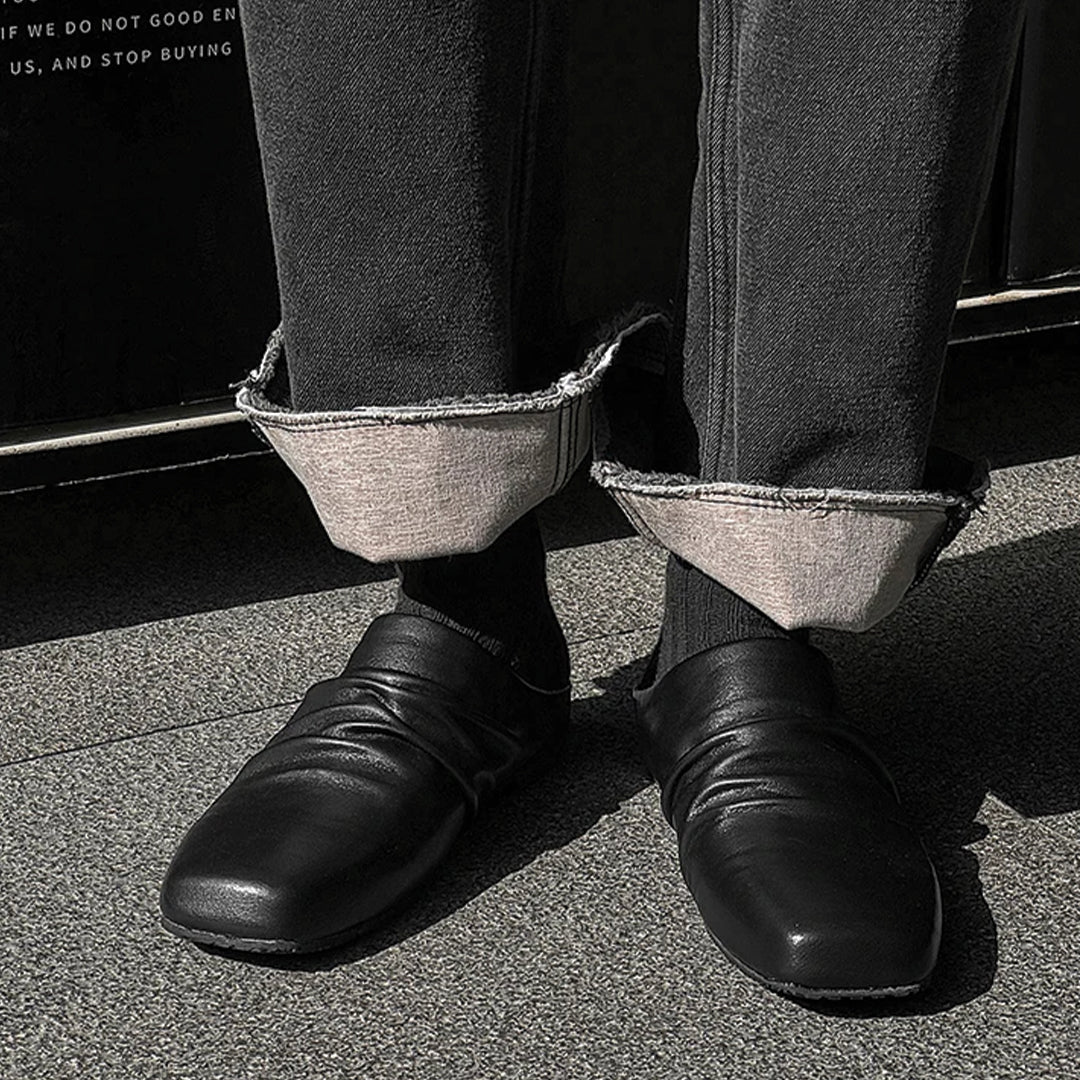 Draped Leather Loafer