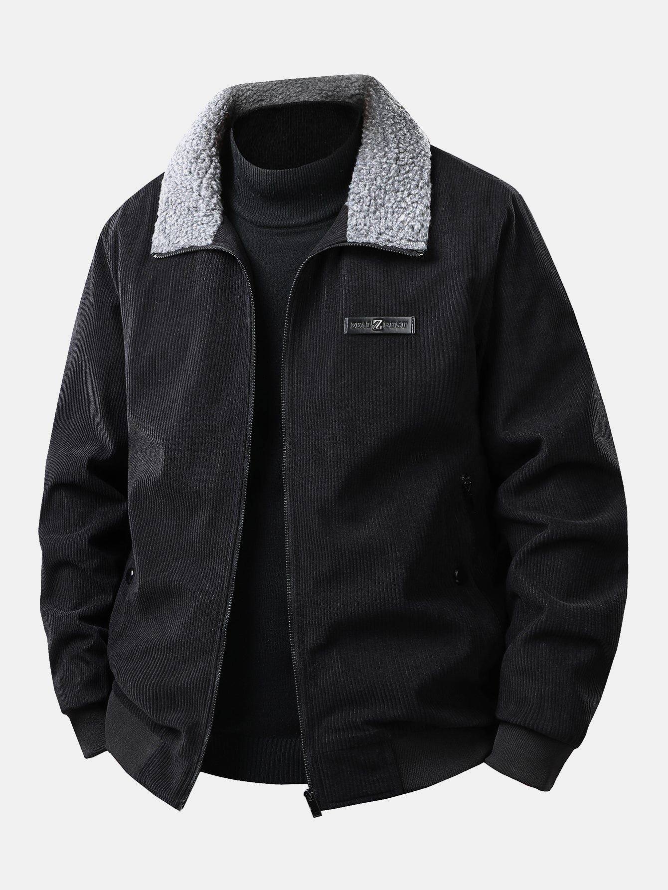 Teddy Lined Zip Up Corduroy Jacket