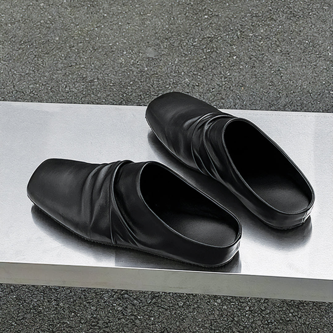 Draped Leather Loafer