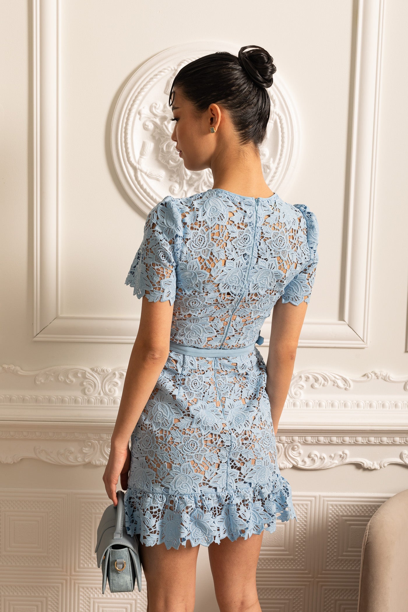 Short Sleeve Embroidered Floral Dress