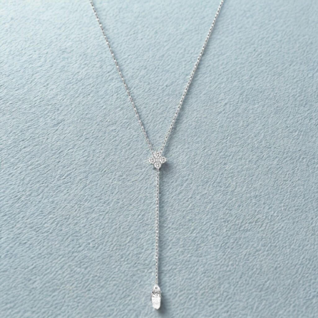 925 Silver Clover Y Necklace