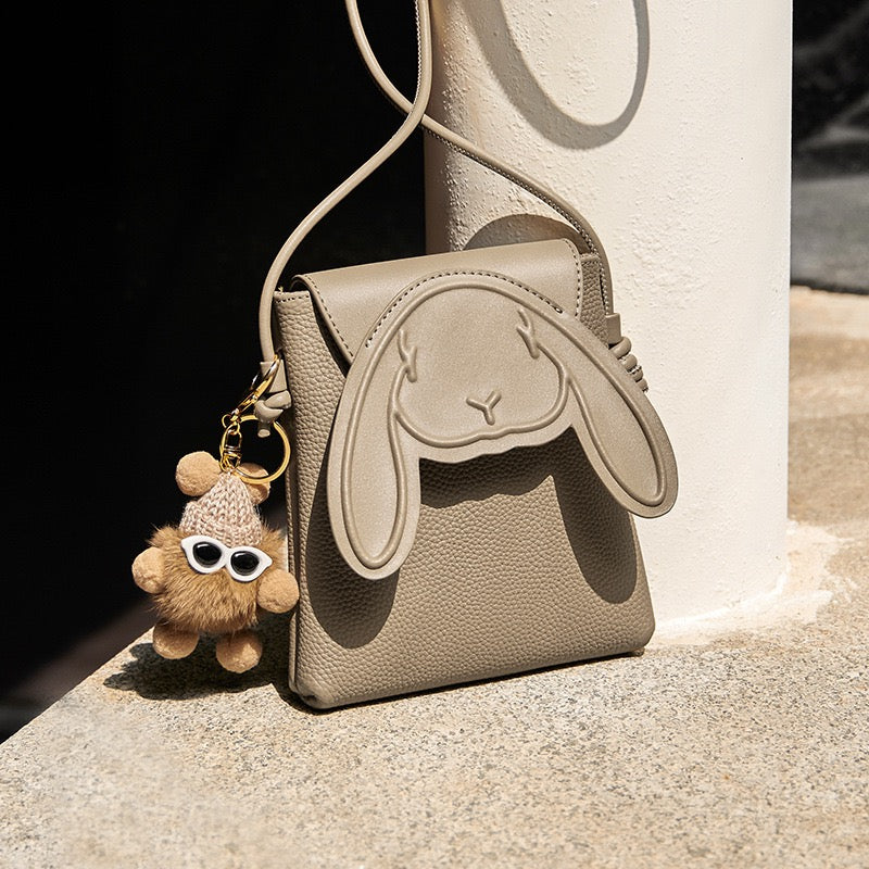 Rabbit Charm Mini Leather Bag