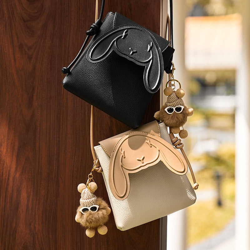 Rabbit Charm Mini Leather Bag