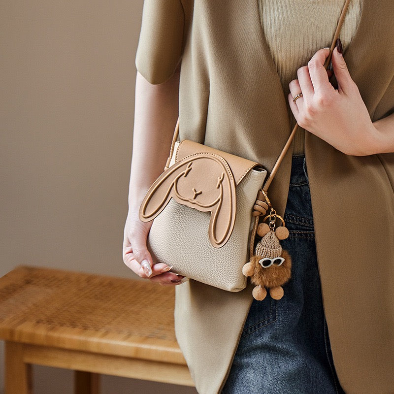 Rabbit Charm Mini Leather Bag
