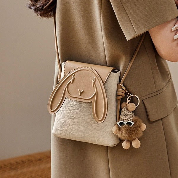 Rabbit Charm Mini Leather Bag