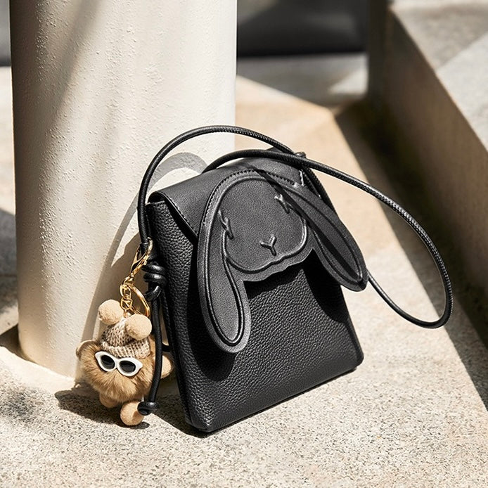 Rabbit Charm Mini Leather Bag