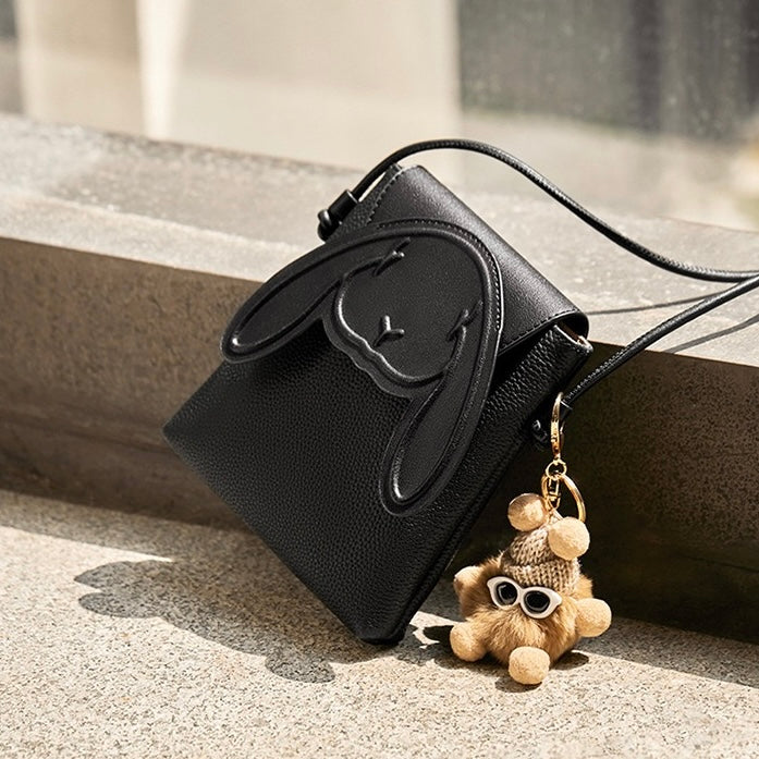 Rabbit Charm Mini Leather Bag