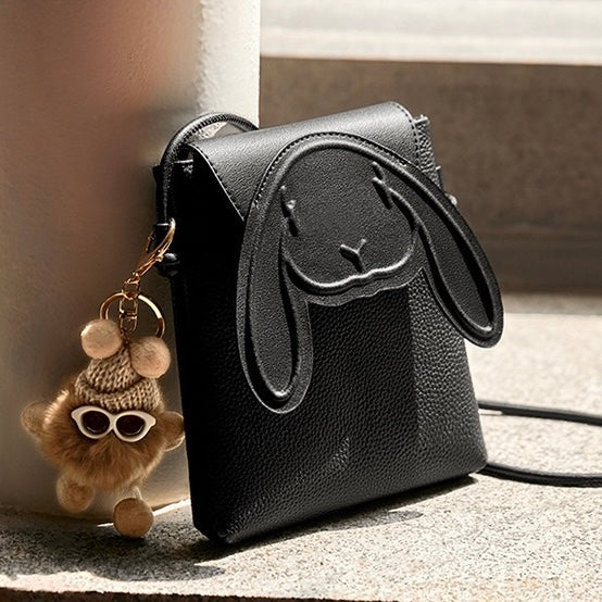 Rabbit Charm Mini Leather Bag