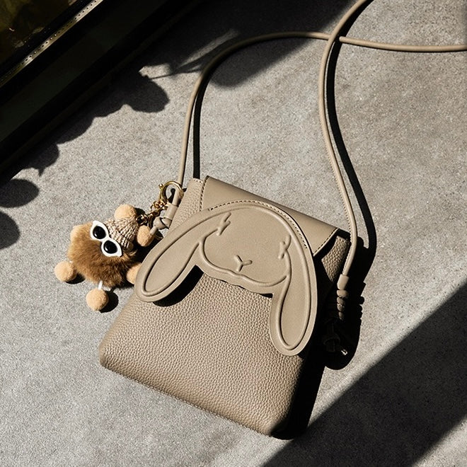 Rabbit Charm Mini Leather Bag