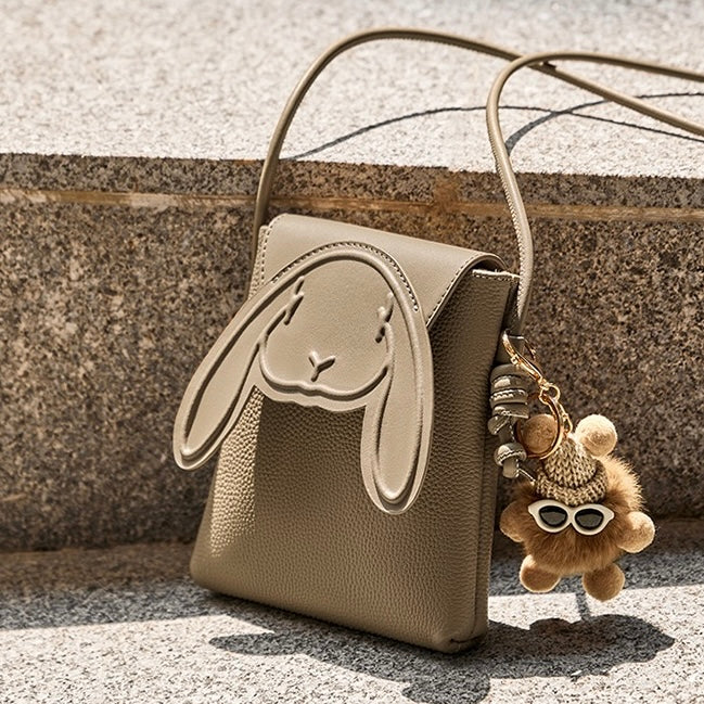 Rabbit Charm Mini Leather Bag