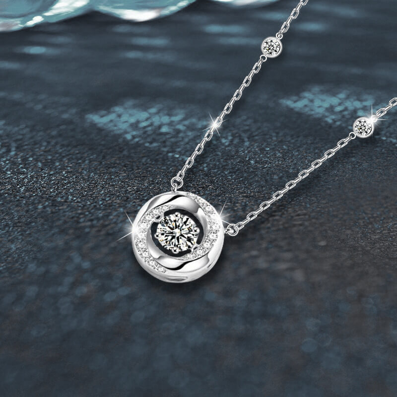 925 Silver Mobius Moissanite Necklace