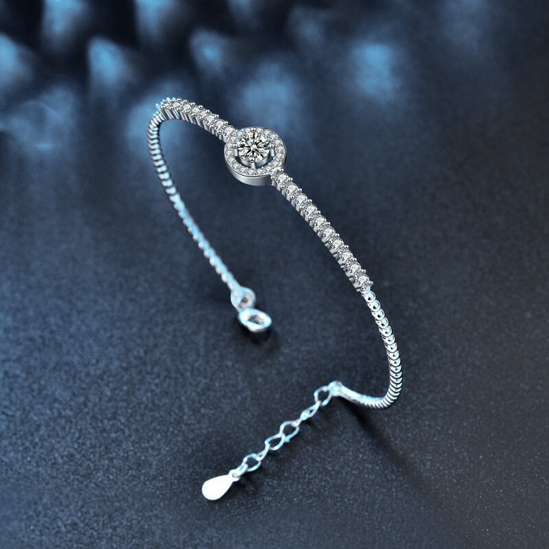 925 Silver Moissanite Bracelet V02