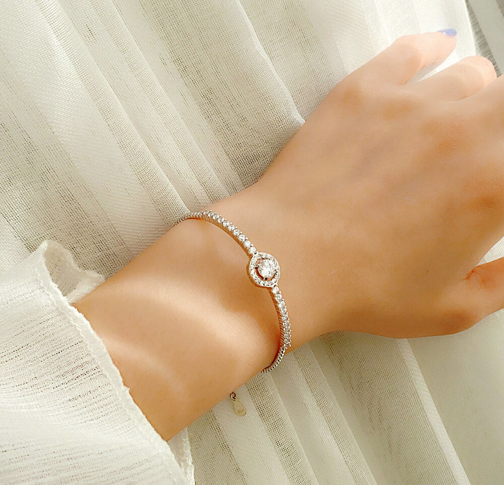 925 Silver Moissanite Bracelet V02