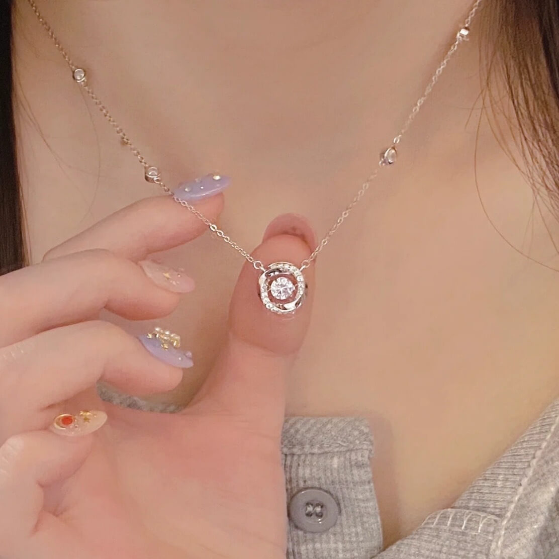925 Silver Mobius Moissanite Necklace