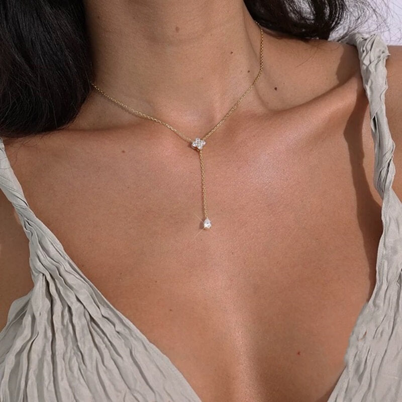925 Silver Clover Y Necklace
