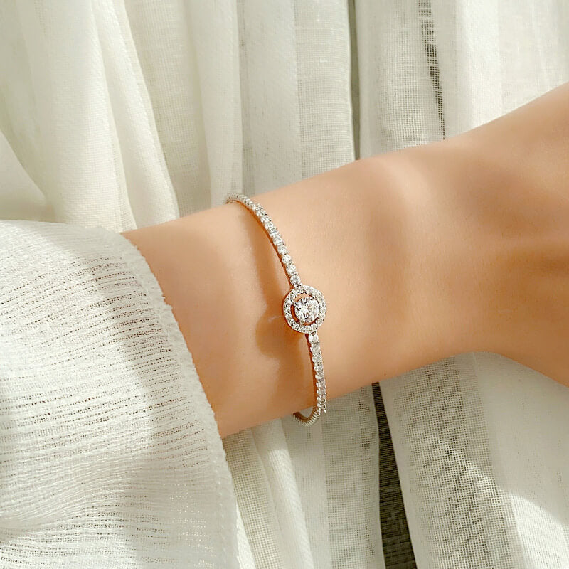 925 Silver Moissanite Bracelet V02
