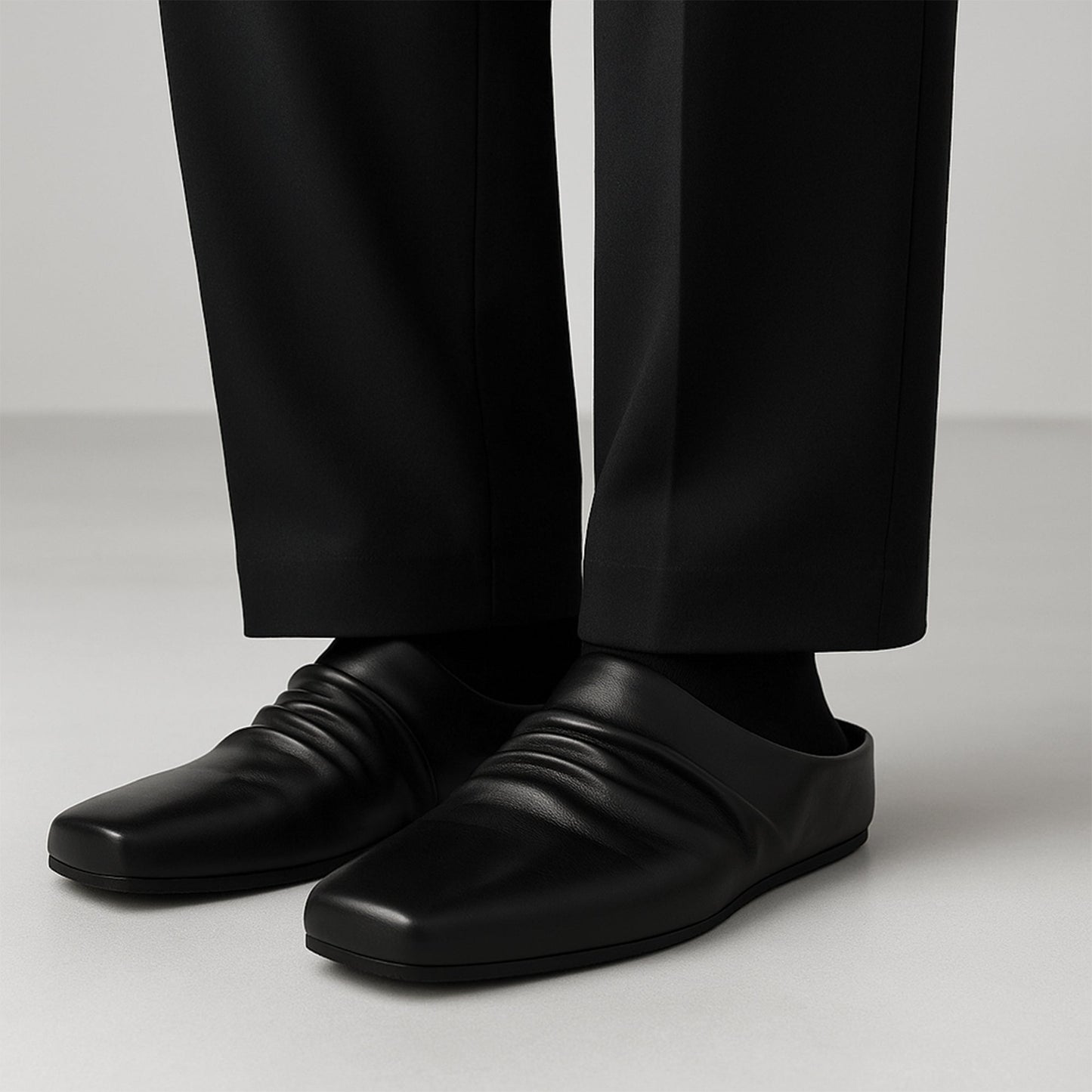 Draped Leather Loafer