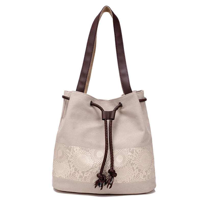 RetroMori™ Printed Canvas Bucket Bag