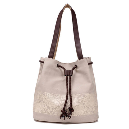 RetroMori™ Printed Canvas Bucket Bag