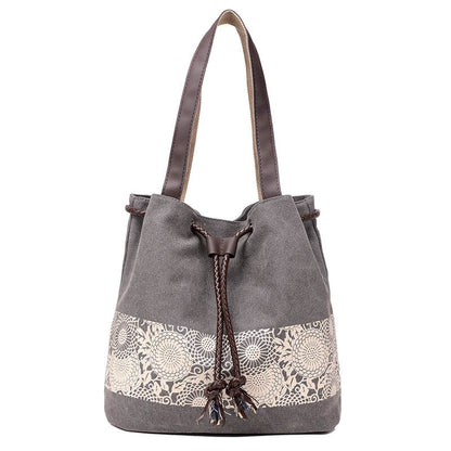 RetroMori™ Printed Canvas Bucket Bag