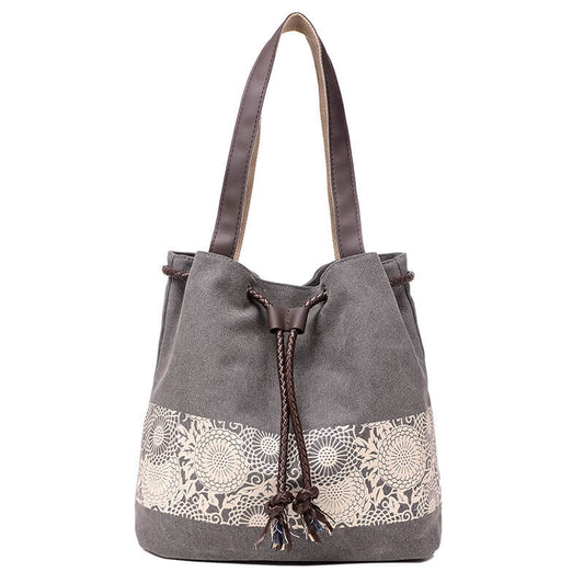 RetroMori™ Printed Canvas Bucket Bag