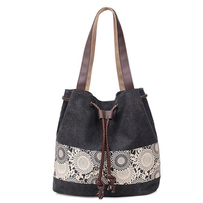 RetroMori™ Printed Canvas Bucket Bag