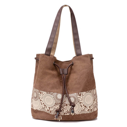RetroMori™ Printed Canvas Bucket Bag