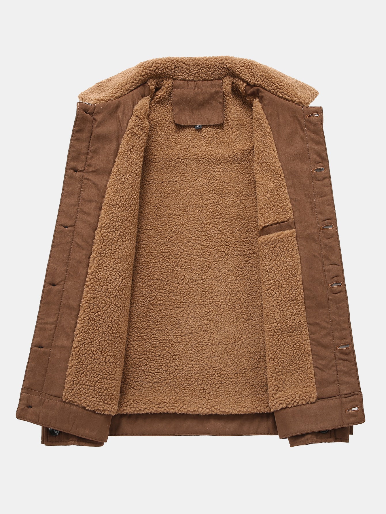 Teddy Lined Suede Jacket With Pockets