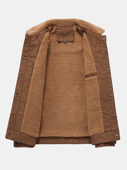 Teddy Lined Suede Jacket With Pockets