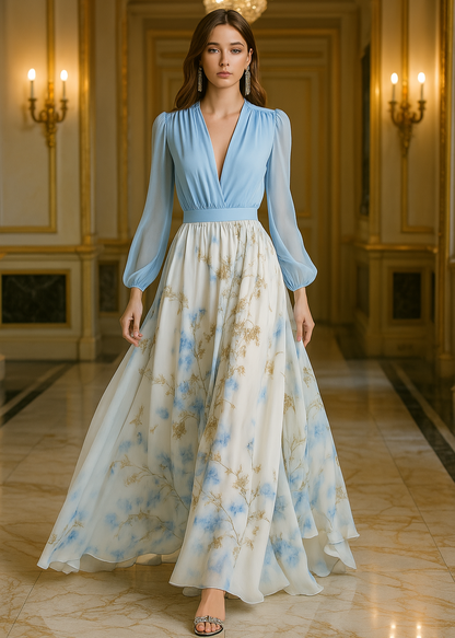 Madeleine - Long Dress with Floral Print
