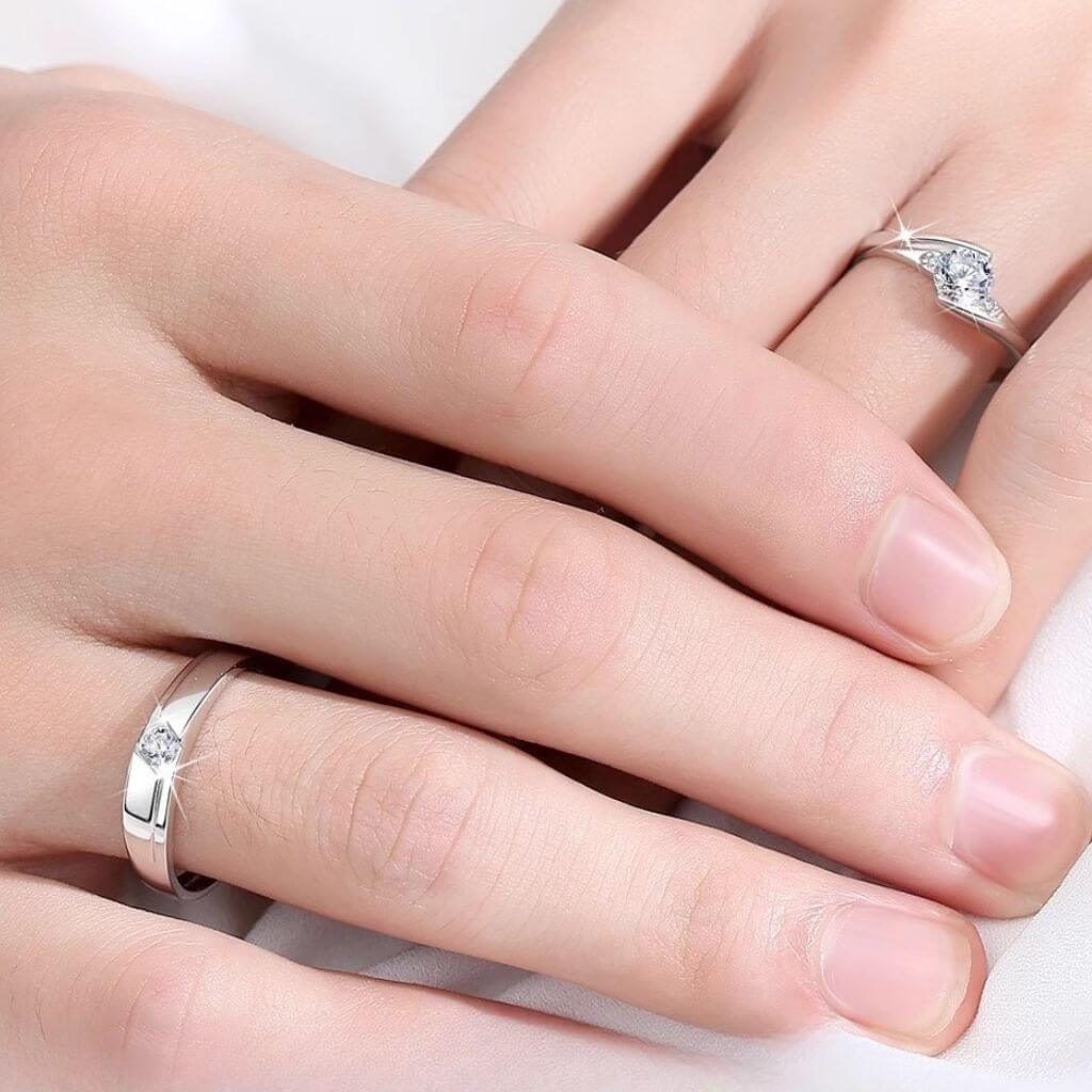 925 Silver Couple Band Set