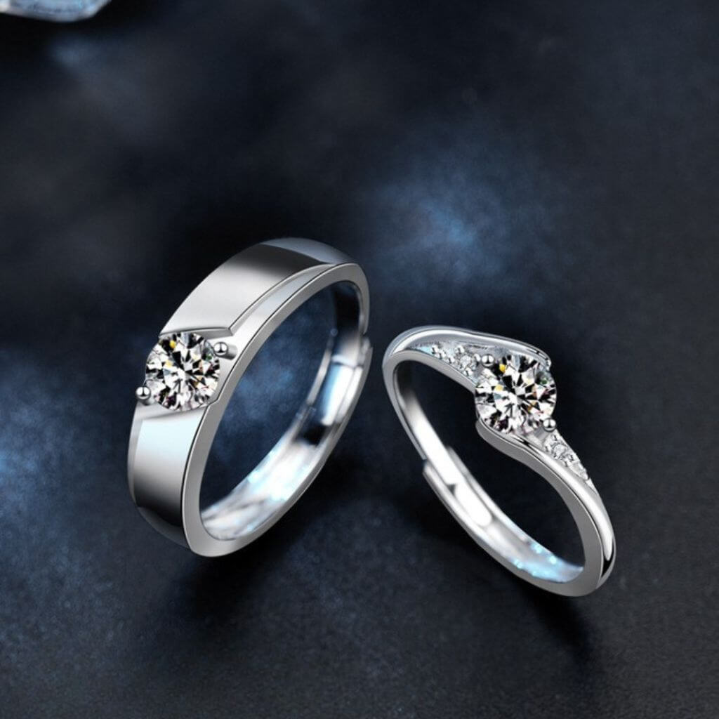 925 Silver Couple Band Set