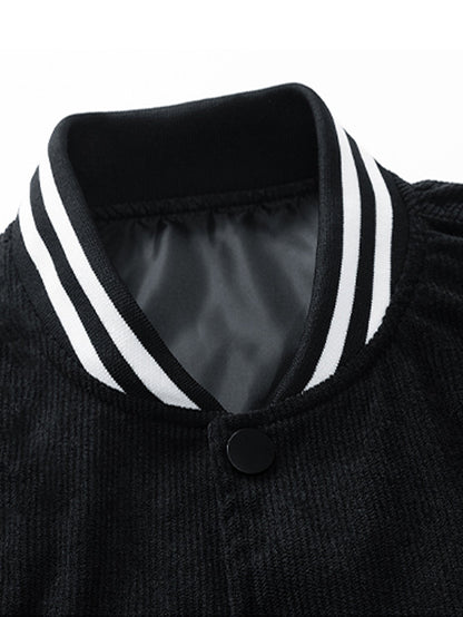 Mountain Embroidery Corduroy Baseball Jacket